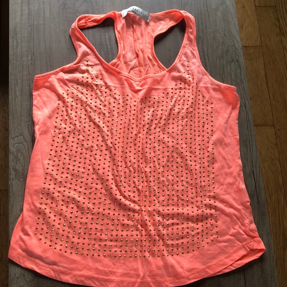 Orange sequin racer back tank